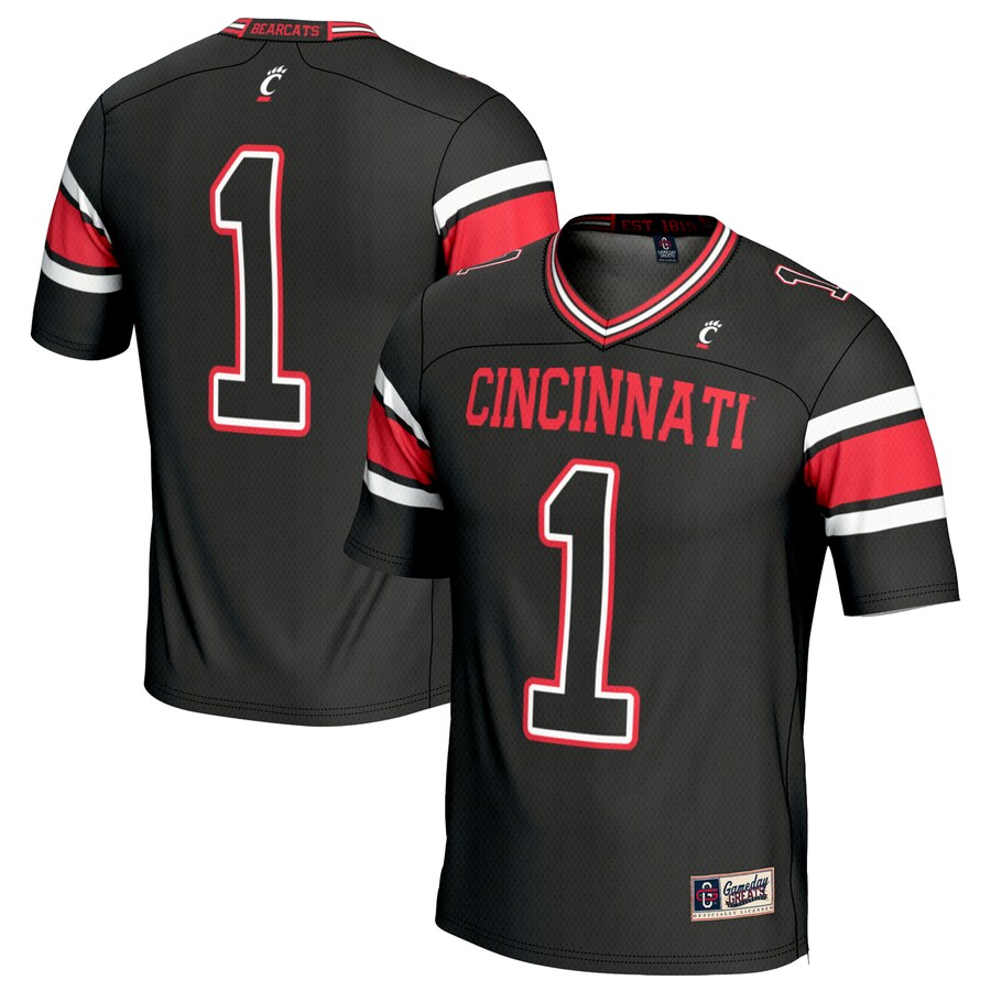 Unisex GameDay Greats #1 Black Cincinnati Bearcats Lightweight Football Fashion Jersey - U-jersey