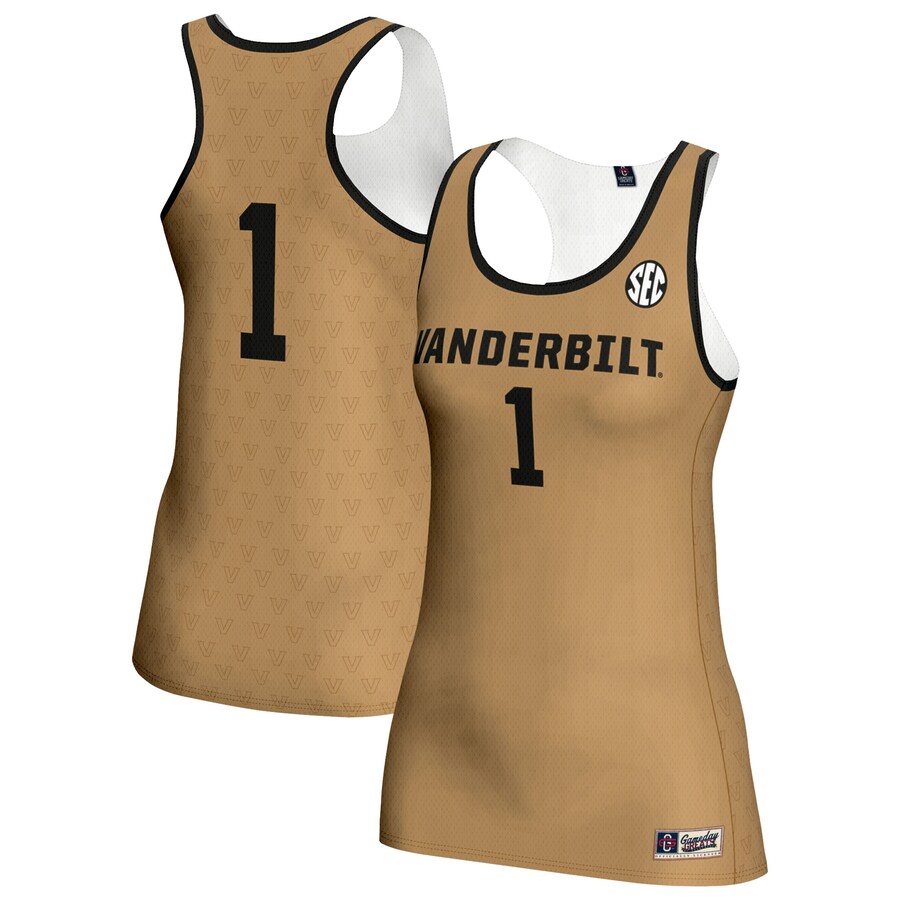 Unisex GameDay Greats #1 Gold Vanderbilt Commodores Women's Volleyball Lightweight Fashion Jersey - U-jersey