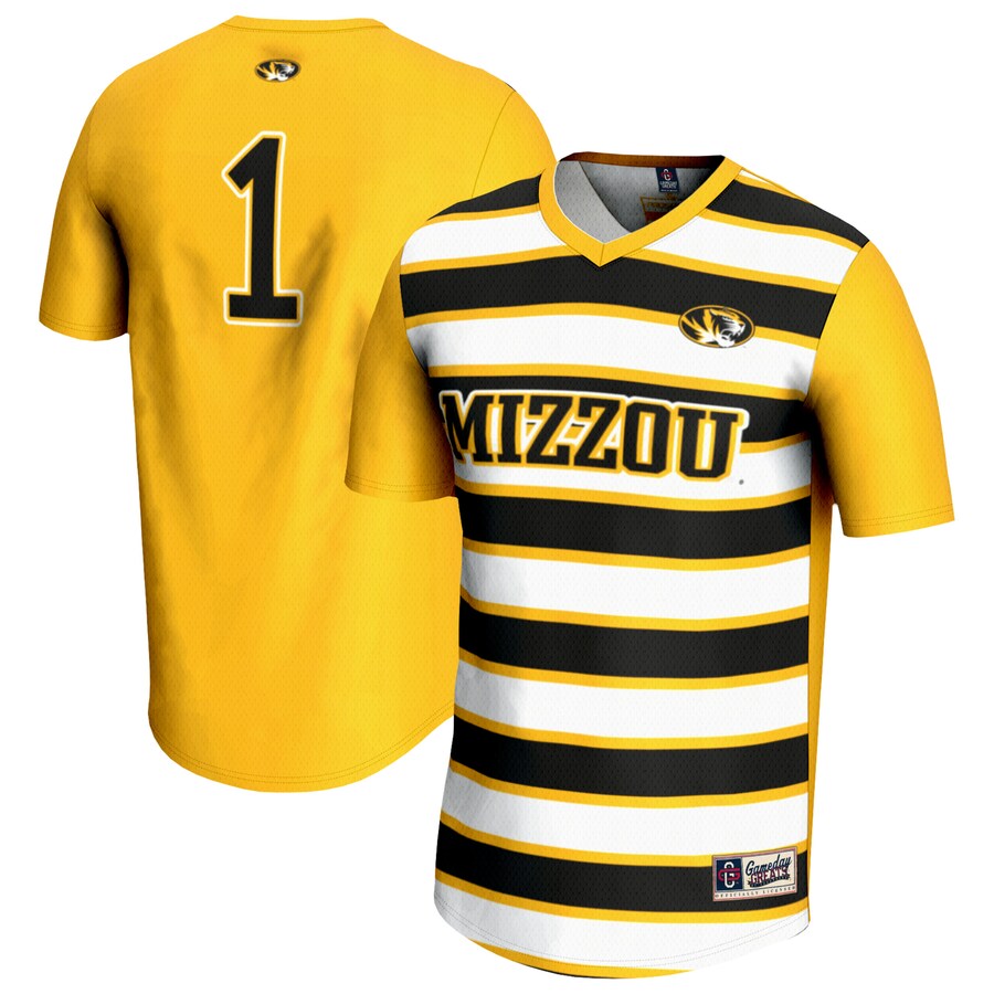 Unisex GameDay Greats #1 Gold Missouri Tigers Lightweight Soccer Fashion Jersey - U-jersey