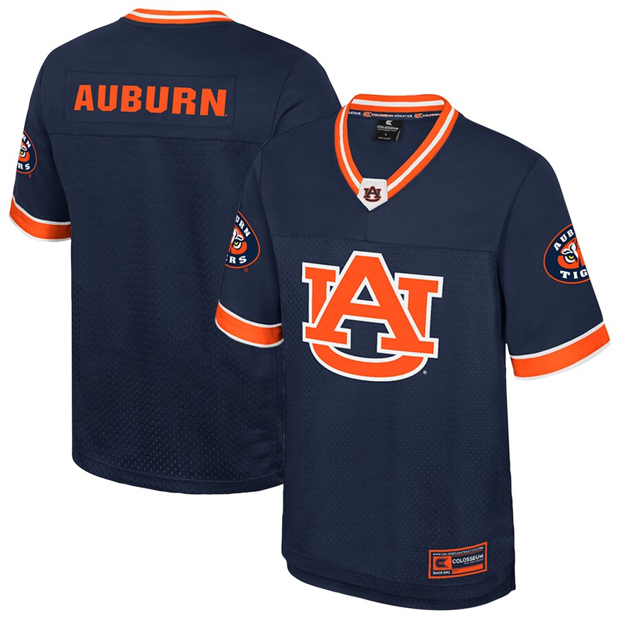 Men's Colosseum  Navy Auburn Tigers Nothing But The Hits Football Jersey - U-jersey