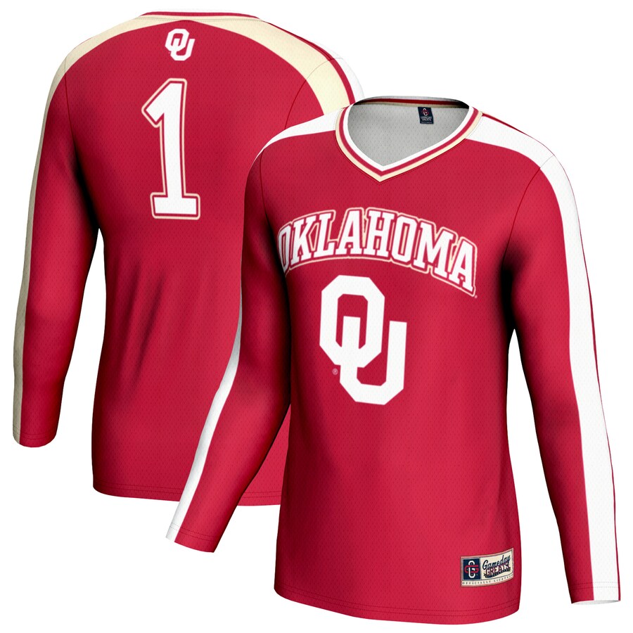 Youth GameDay Greats Crimson Oklahoma Sooners #1 Lightweight Volleyball Fashion Jersey - U-jersey