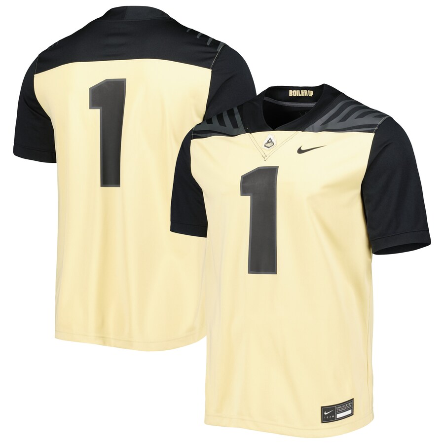 Men's Nike #1 Gold Purdue Boilermakers Untouchable Football Jersey - U-jersey