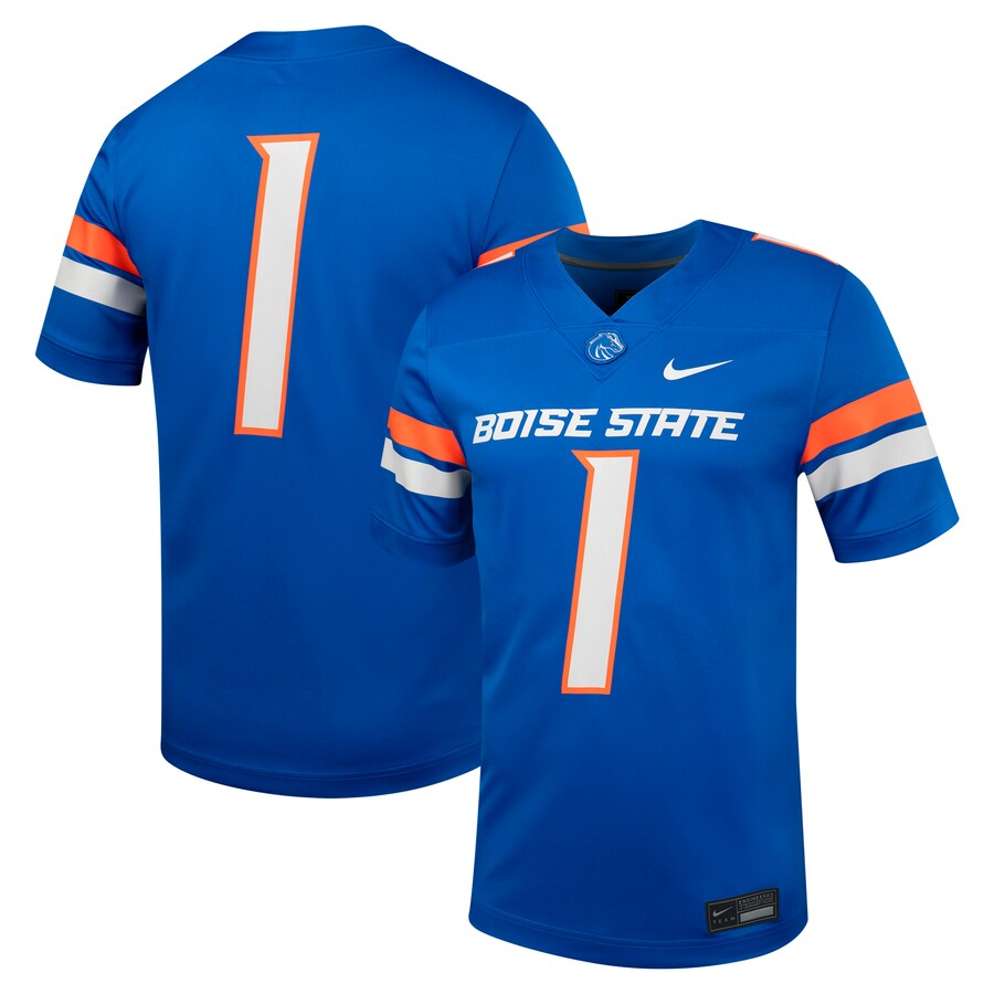 Men's Nike #1 Royal Boise State Broncos Untouchable Football Jersey - U-jersey