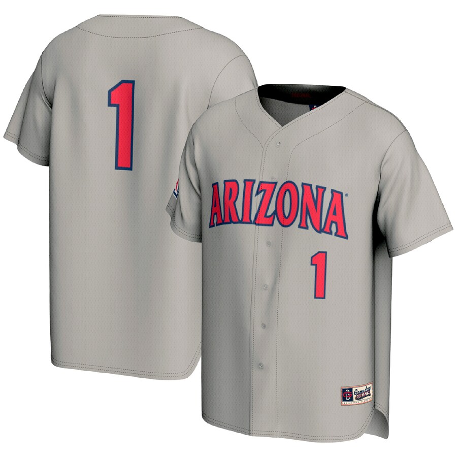 Youth GameDay Greats #1 Gray Arizona Wildcats Lightweight Baseball Fashion Jersey - U-jersey