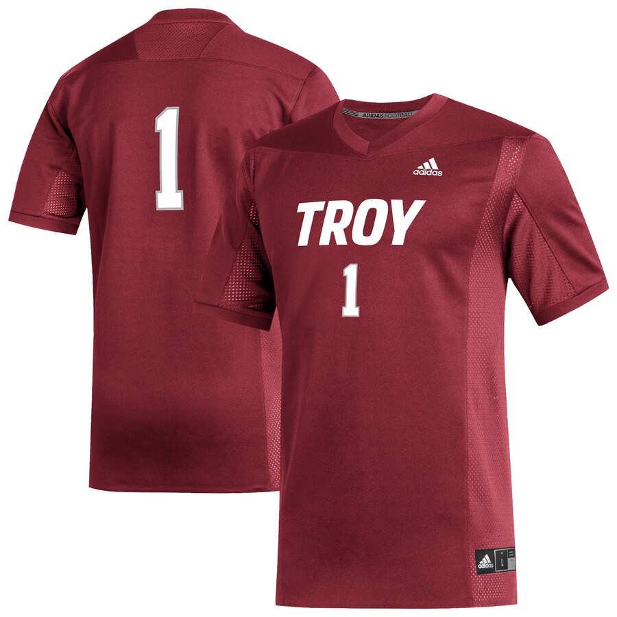 Men's adidas #1 Cardinal Troy University Trojans Replica Football Jersey - U-jersey