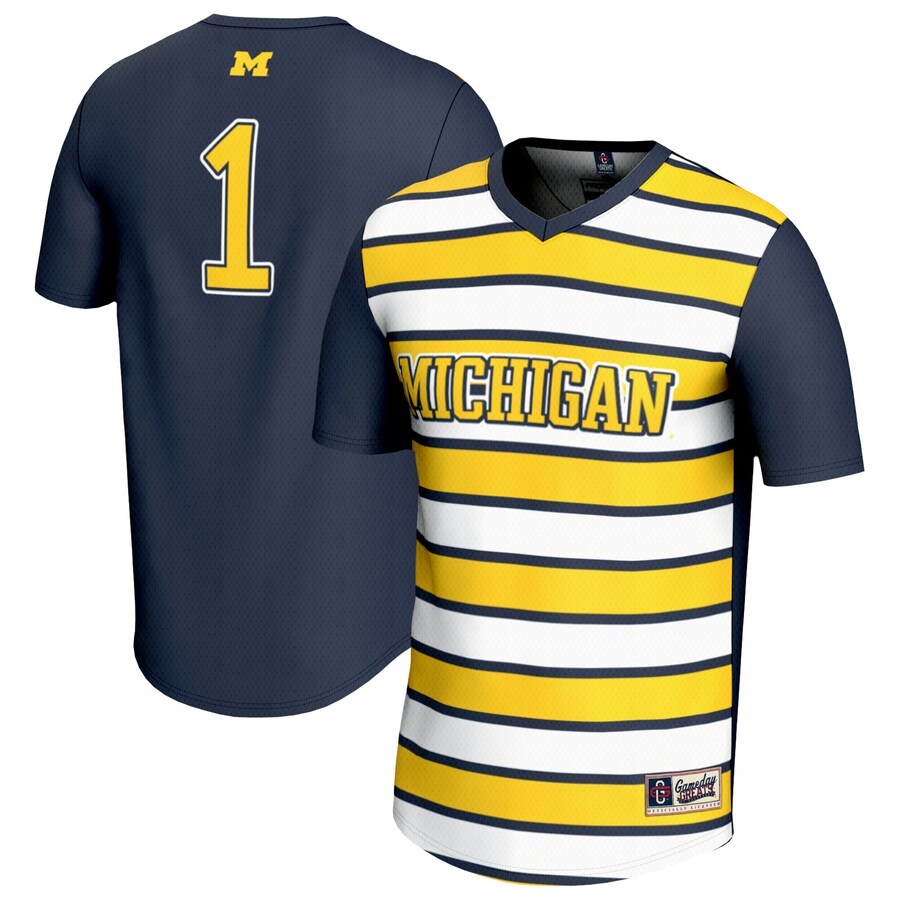 Youth GameDay Greats #1 Navy Michigan Wolverines Lightweight Soccer Fashion Jersey - U-jersey