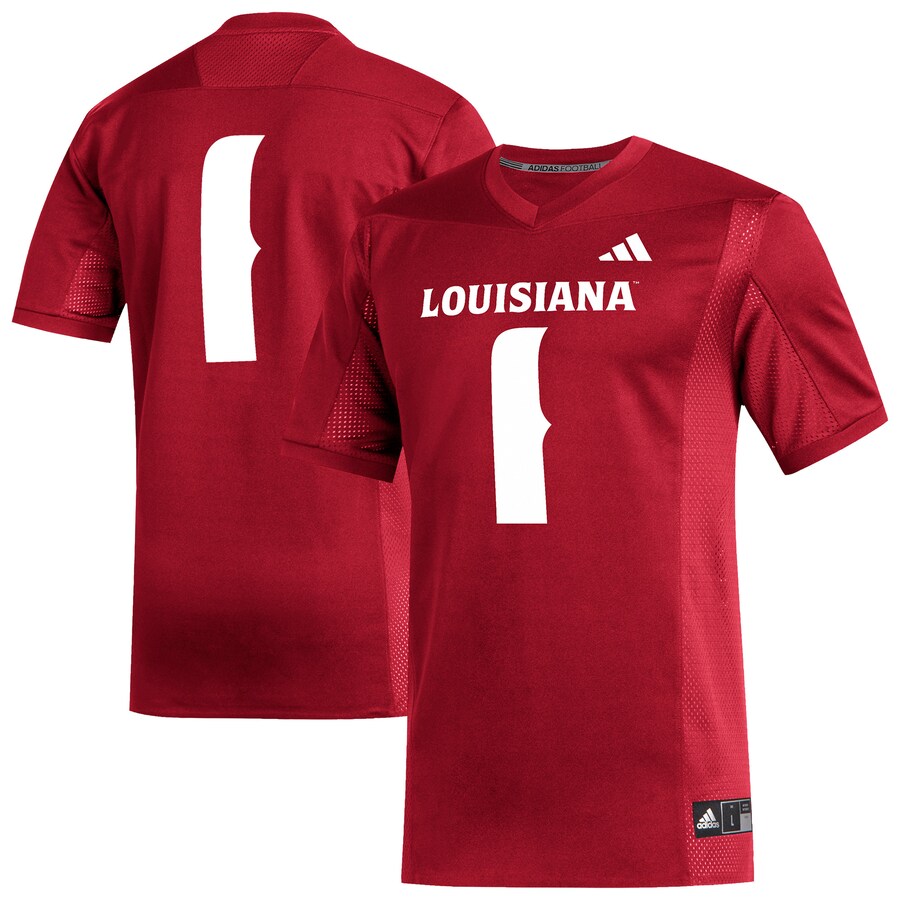 Men's adidas #1 Cardinal Louisiana Ragin' Cajuns Replica Football Jersey - U-jersey