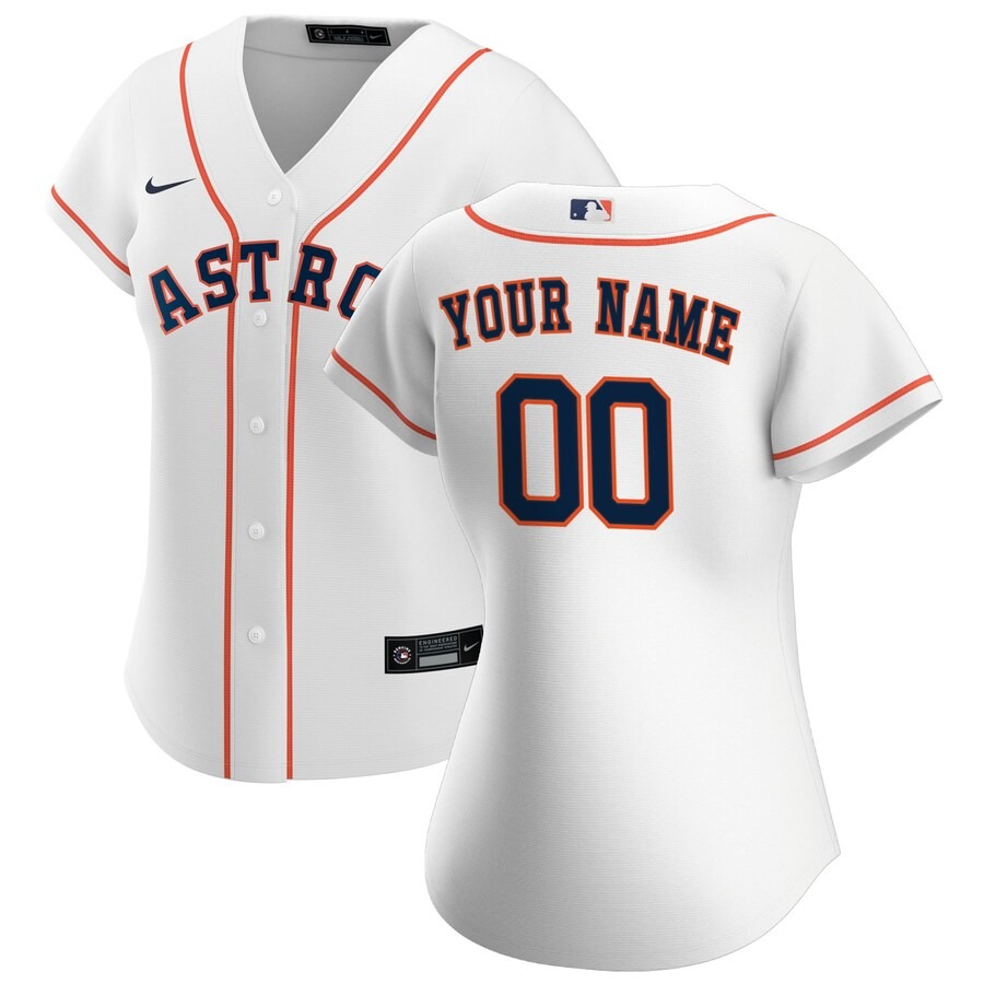 Women's Houston Astros Nike White Home Replica Custom Jersey - U-jersey
