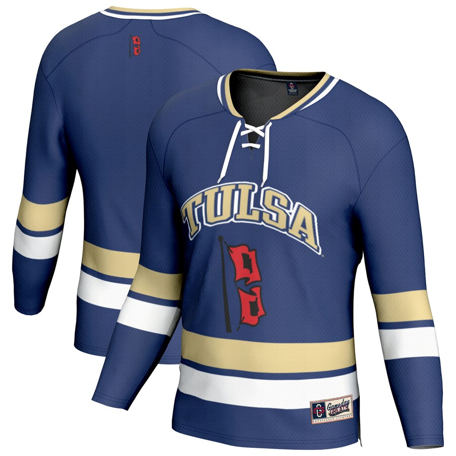 Men's GameDay Greats Royal Tulsa Golden Hurricane Hockey Jersey - U-jersey