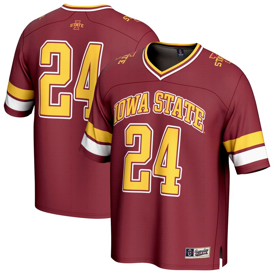 Youth GameDay Greats #24 Cardinal Iowa State Cyclones Lightweight Collegiate Football Fashion Jersey - U-jersey