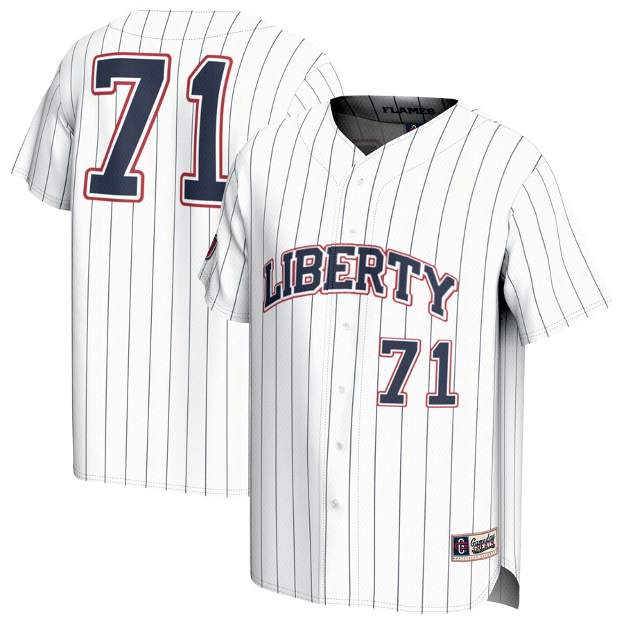 Adult GameDay Greats #71 White Liberty Flames Lightweight Collegiate Baseball Fashion Jersey - U-jersey