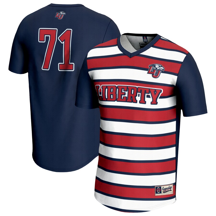 Unisex GameDay Greats #71 Navy Liberty Flames Lightweight Soccer Fashion Jersey - U-jersey