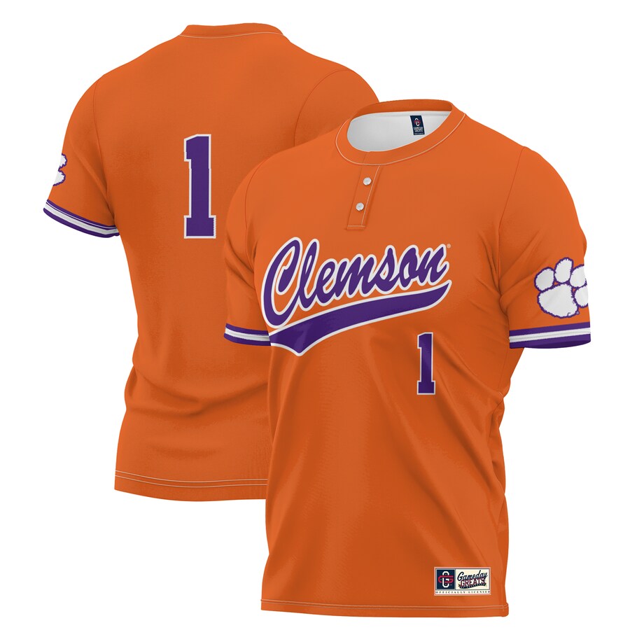 Unisex GameDay Greats #1 Orange Clemson Tigers Lightweight Softball Jersey - U-jersey