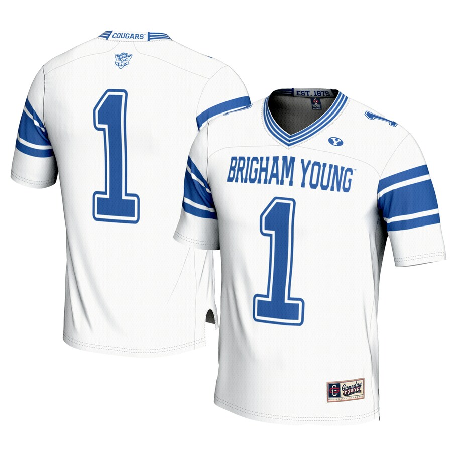 Men's GameDay Greats #1 White BYU Cougars Football Jersey - U-jersey