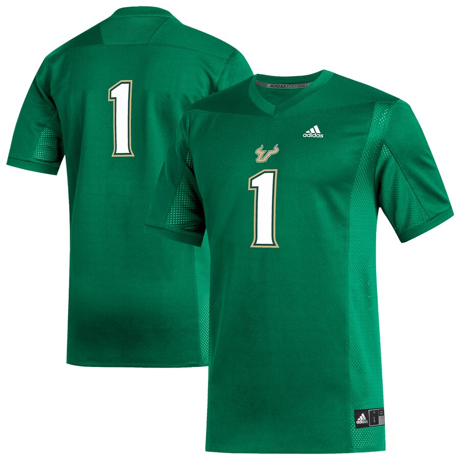 Men's adidas #1 Green South Florida Bulls Replica Football Jersey - U-jersey