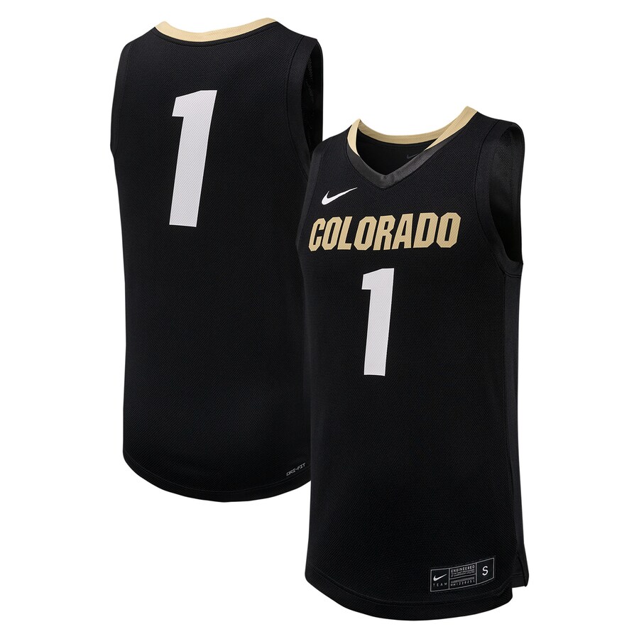 Men's Nike #1 Black Colorado Buffaloes Replica Basketball Jersey - U-jersey