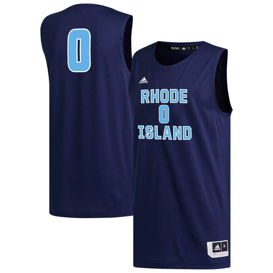 Men's adidas #0 Navy Rhode Island Rams Replica Basketball Jersey - U-jersey