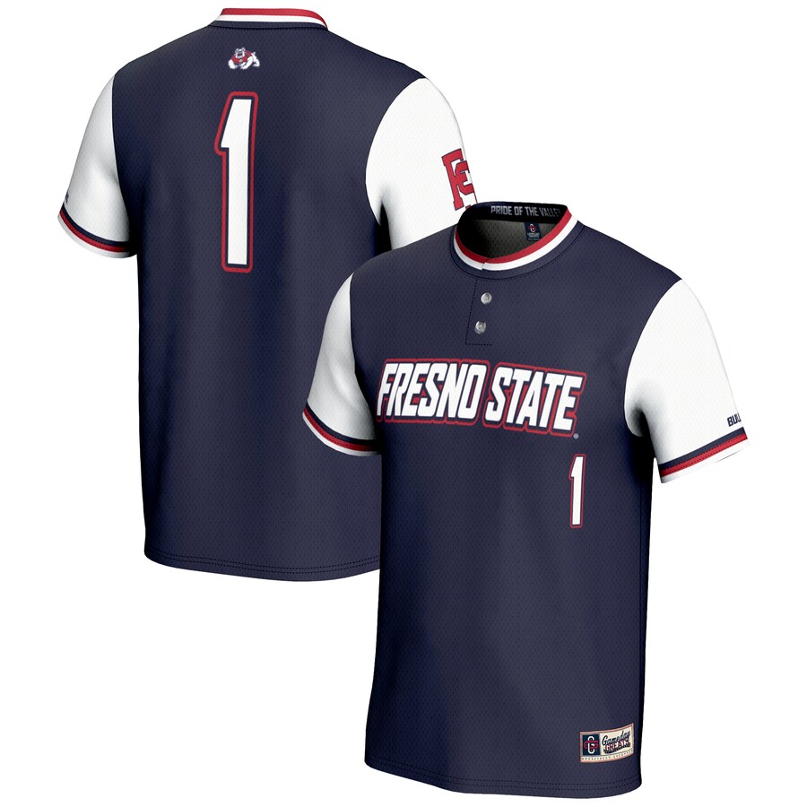 GameDay Greats #1 Navy Fresno State Bulldogs Lightweight Softball Jersey - U-jersey