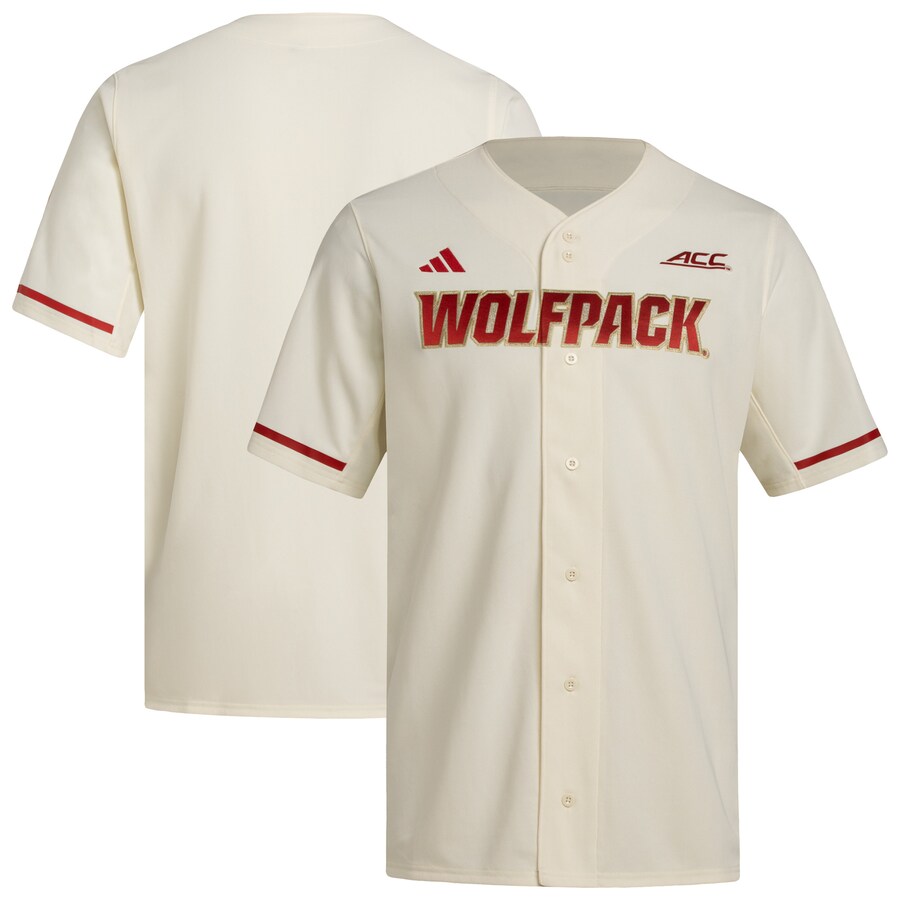 Men's adidas  Cream NC State Wolfpack Replica Baseball Jersey - U-jersey