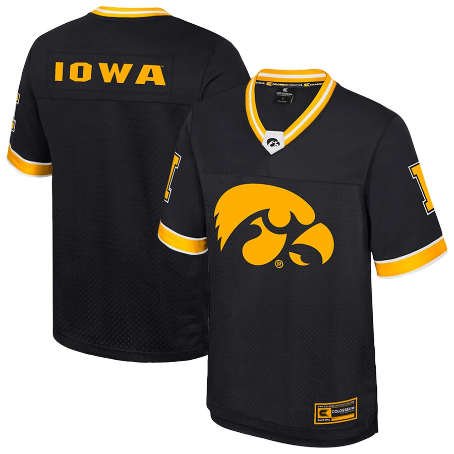 Men's Colosseum  Black Iowa Hawkeyes Nothing But The Hits Football Jersey - U-jersey