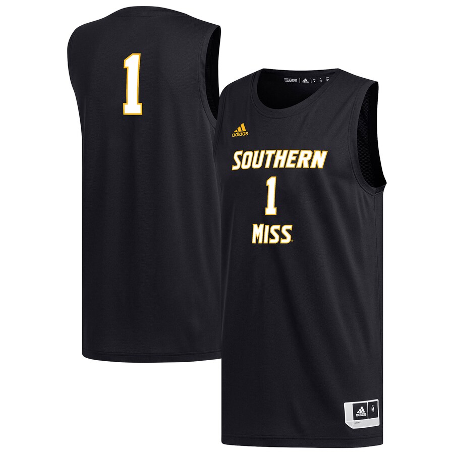 Men's adidas #1 Black Southern Miss Golden Eagles Replica Basketball Jersey - U-jersey