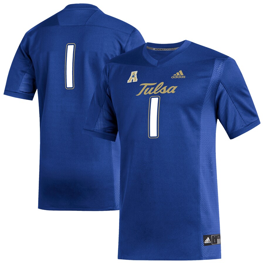 Men's adidas #1 Royal Tulsa Golden Hurricane Replica Football Jersey - U-jersey
