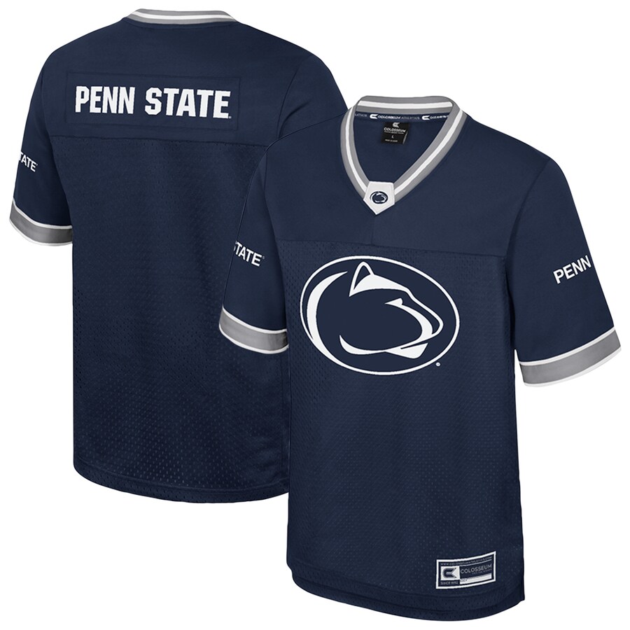 Men's Colosseum  Navy Penn State Nittany Lions Nothing But The Hits Football Jersey - U-jersey