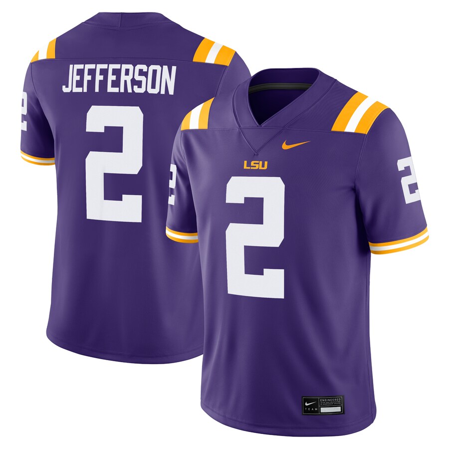 Men's Nike Justin Jefferson Purple LSU Tigers Alumni Game Jersey - U-jersey