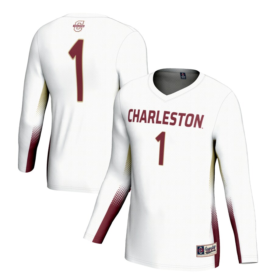Youth GameDay Greats #1 White Charleston Cougars Lightweight Women's Volleyball Jersey - U-jersey