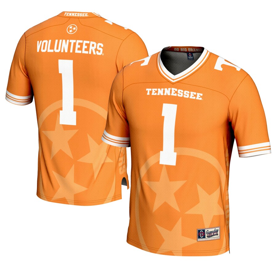 Men's GameDay Greats #1 Tennessee Orange Tennessee Volunteers Icon Print Football Fashion Jersey - U-jersey