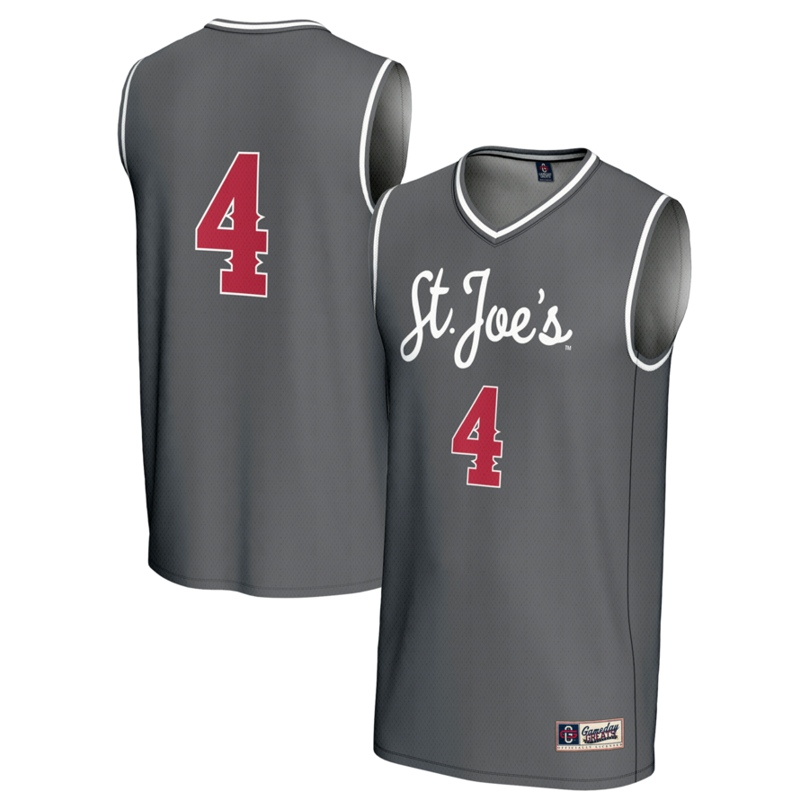 Youth GameDay Greats #4 Gray Saint Joseph's Hawks Lightweight Basketball Fashion Jersey - U-jersey
