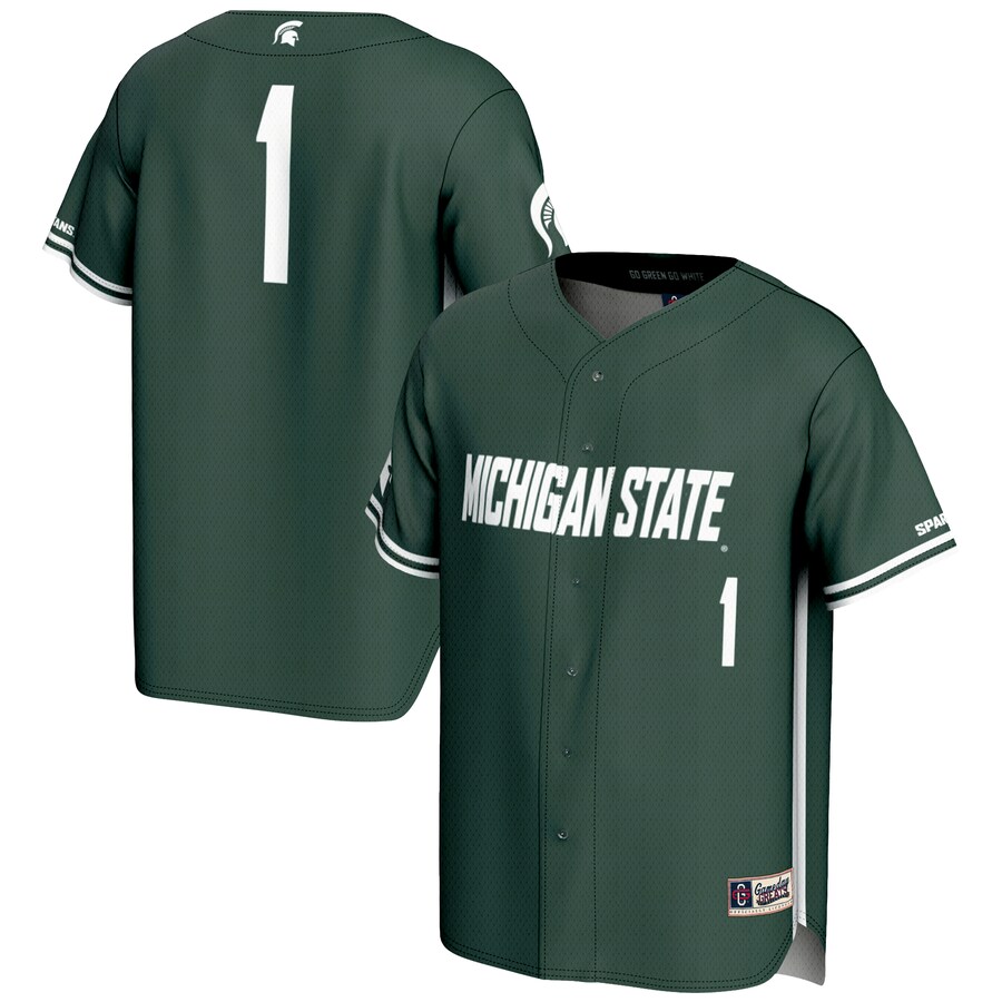 Youth GameDay Greats #1 Green Michigan State Spartans Lightweight Baseball Jersey - U-jersey