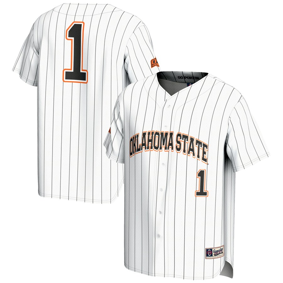 Men's GameDay Greats #1 White Oklahoma State Cowboys Lightweight Baseball Fashion Jersey - U-jersey