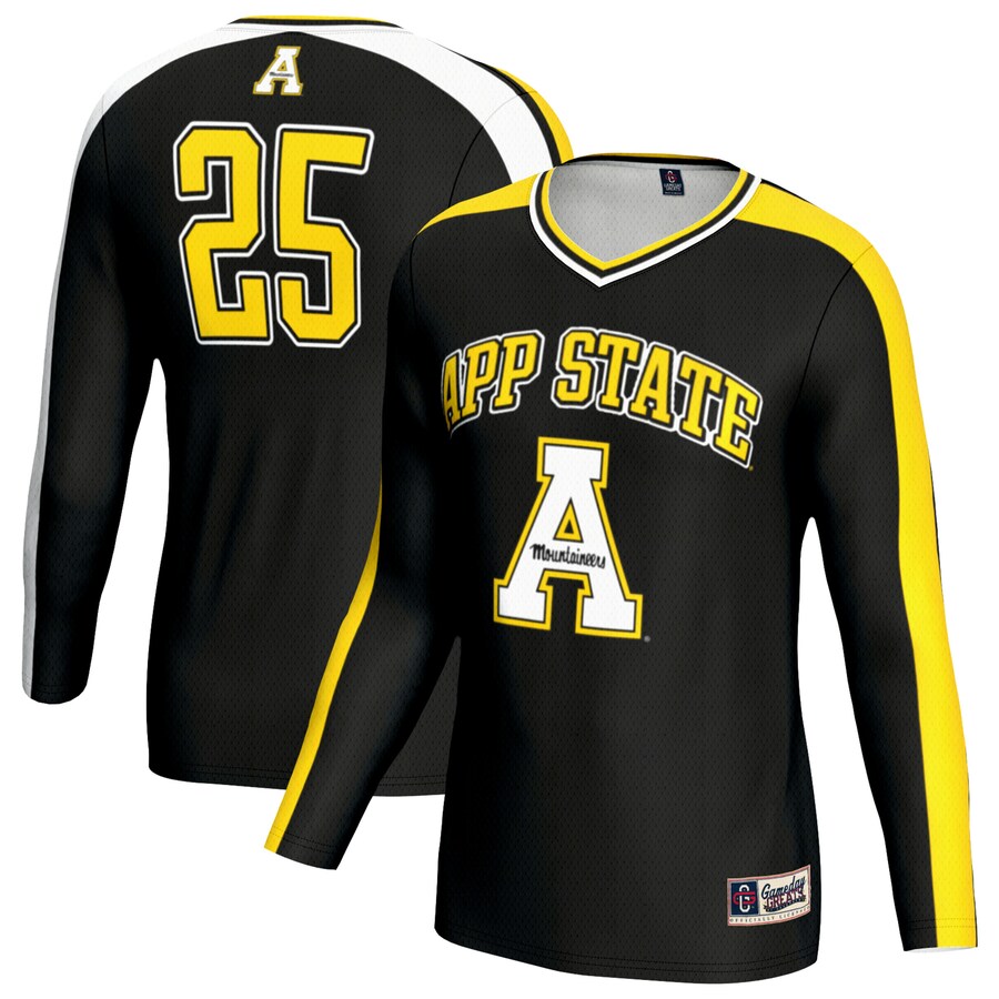 Youth GameDay Greats Black Appalachian State Mountaineers Women's Volleyball Lightweight Fashion Jersey - U-jersey