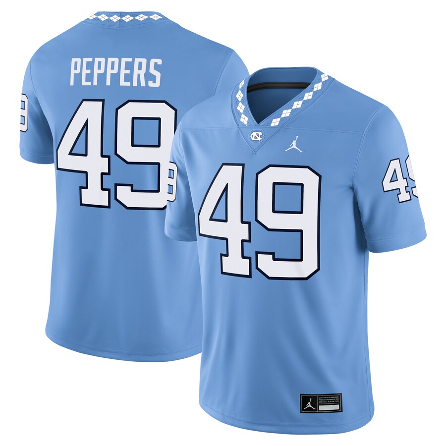 Men's Jordan Brand Julius Peppers Carolina Blue North Carolina Tar Heels Alumni Football Game Jersey - U-jersey
