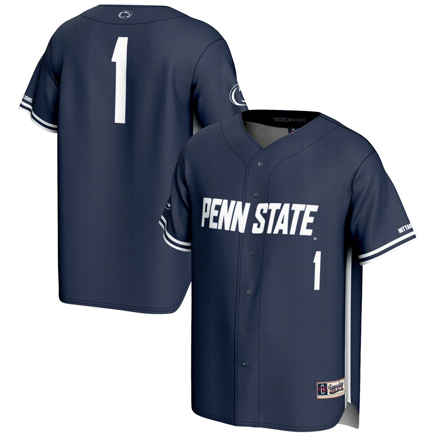 Men's GameDay Greats #1 Navy Penn State Nittany Lions Lightweight Baseball Fashion Jersey - U-jersey