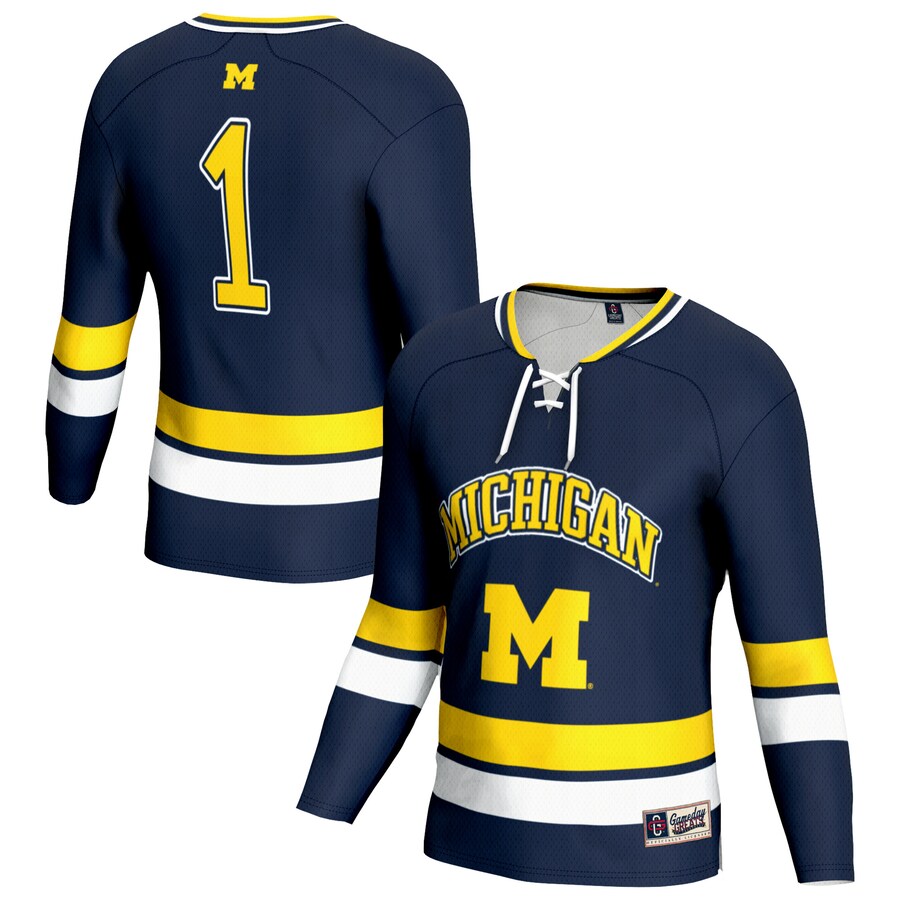 Youth  Navy Michigan Wolverines Lightweight Women's Hockey Team Fashion Jersey - U-jersey