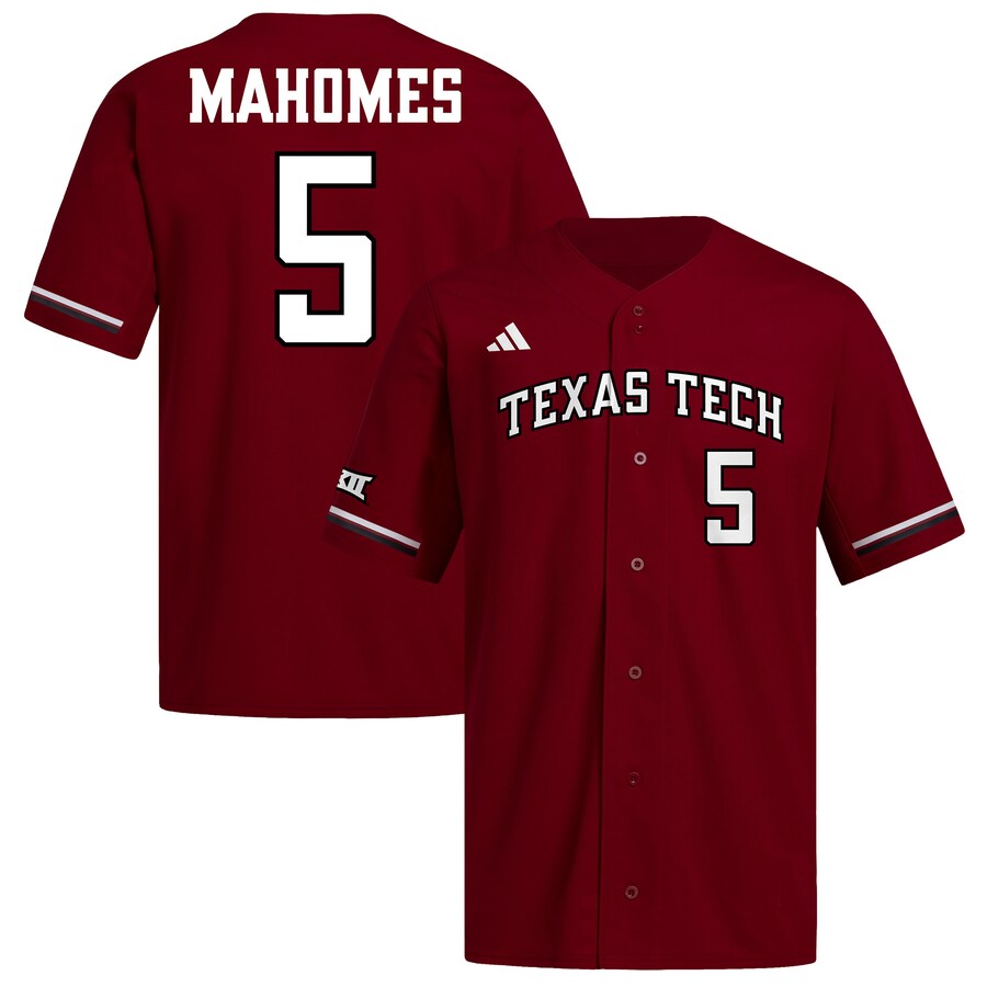 Men's adidas Patrick Mahomes Red Texas Tech Red Raiders Replica Baseball Jersey - U-jersey