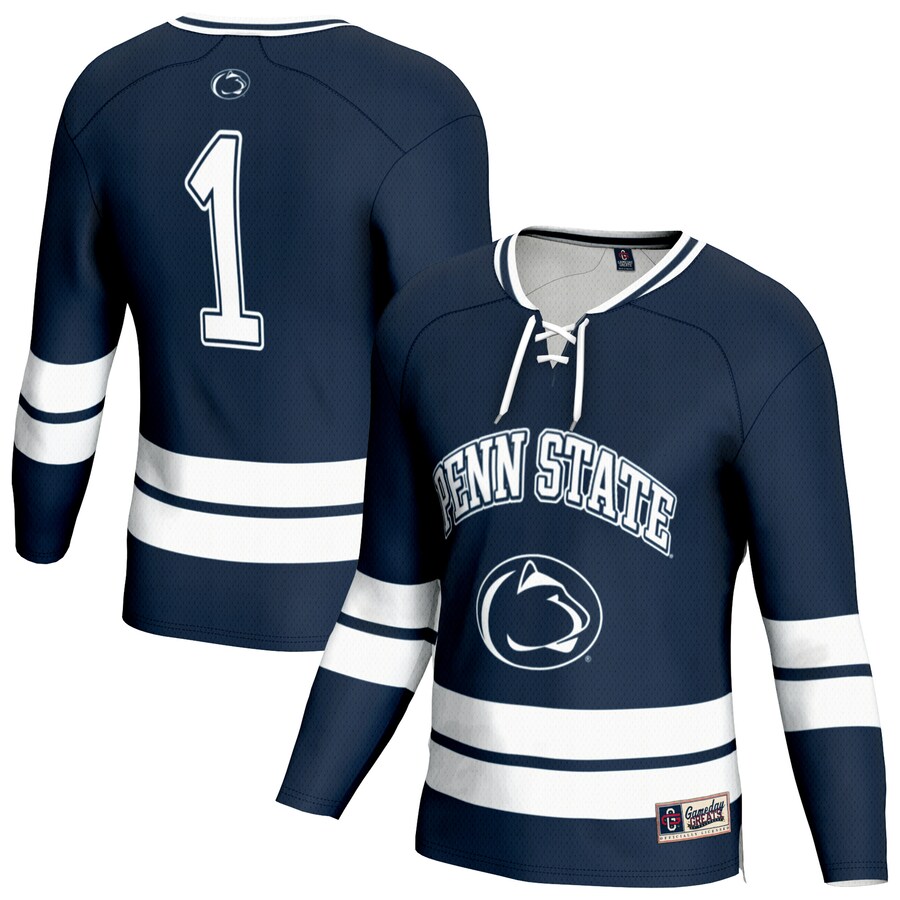 Youth GameDay Greats  Navy Penn State Nittany Lions Lightweight Men's Hockey Team Fashion Jersey - U-jersey