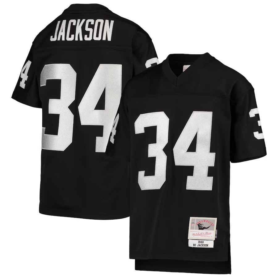 Youth Las Vegas Raiders Bo Jackson Mitchell & Ness Black 1988 Legacy Retired Player Jersey - U-jersey