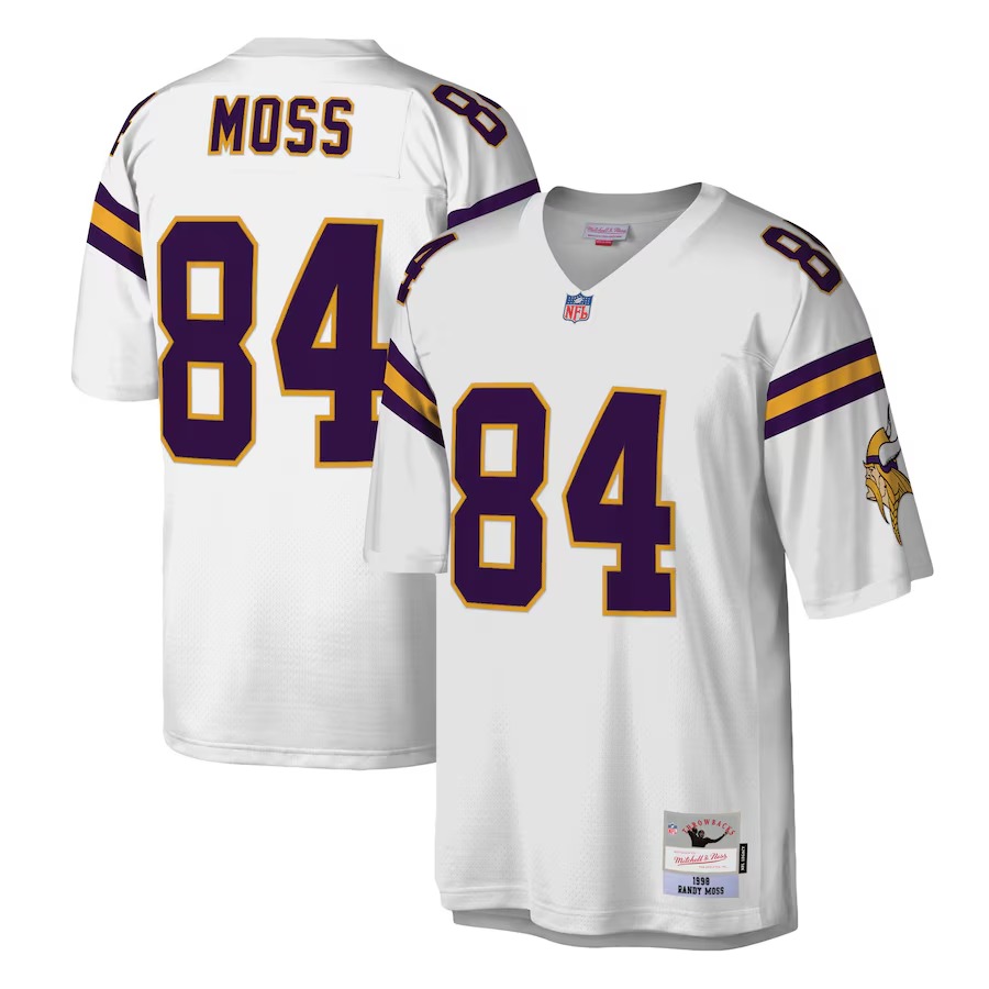 Men's Minnesota Vikings Randy Moss Mitchell & Ness White Legacy Replica Jersey - U-jersey