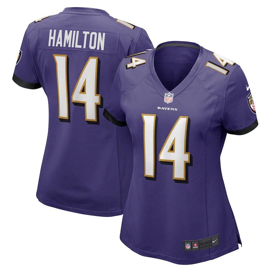 Women's Baltimore Ravens Kyle Hamilton Nike Purple Player Game Jersey - U-jersey