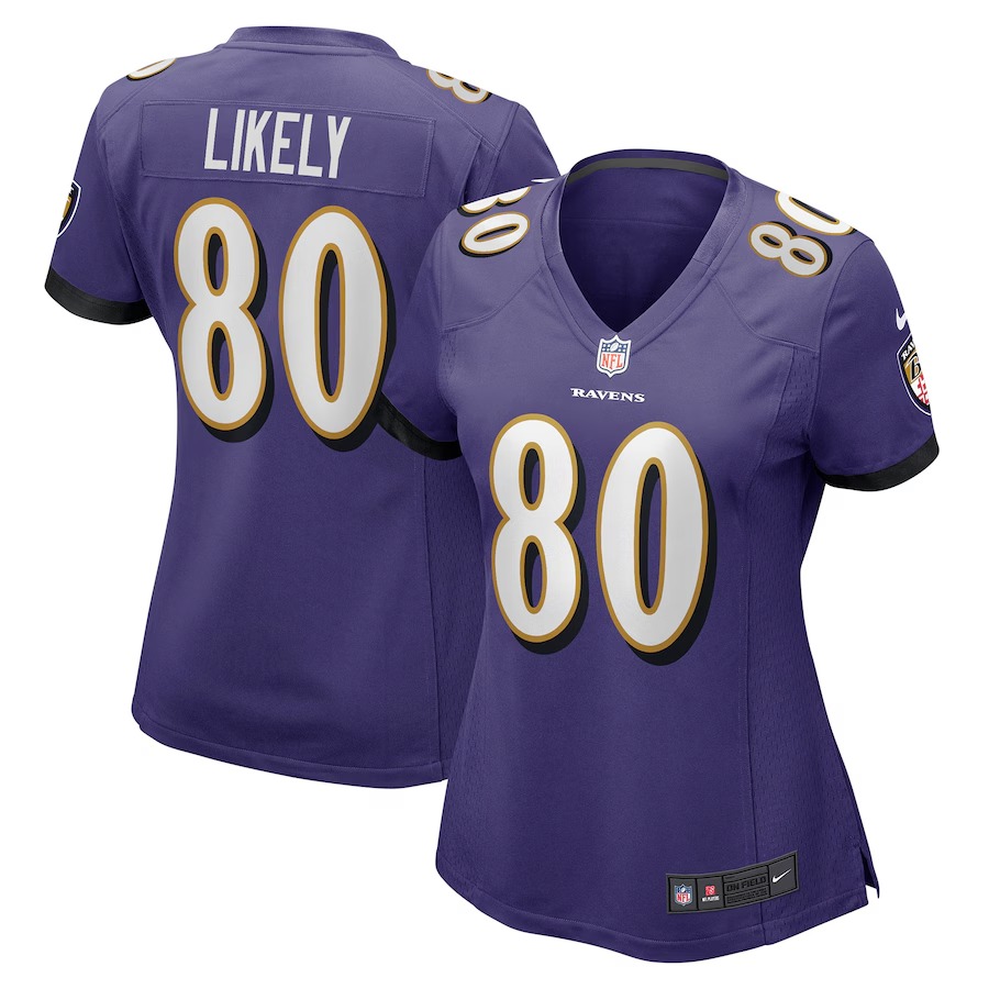 Women's Baltimore Ravens Isaiah Likely Nike Purple Player Game Jersey - U-jersey