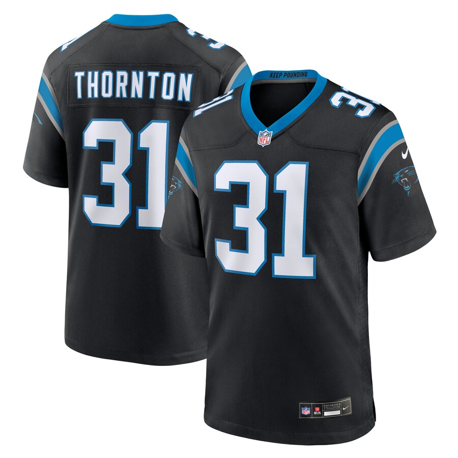 Men's Carolina Panthers Corey Thornton Nike Black Team Game Jersey - U-jersey