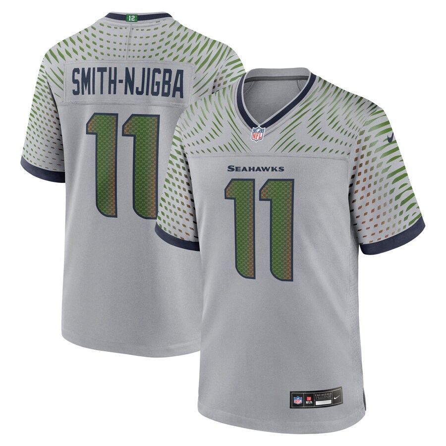 Men's Seattle Seahawks Jaxon Smith-Njigba Nike Wolf Gray 2025 Rivalries Collection Game Jersey - U-jersey