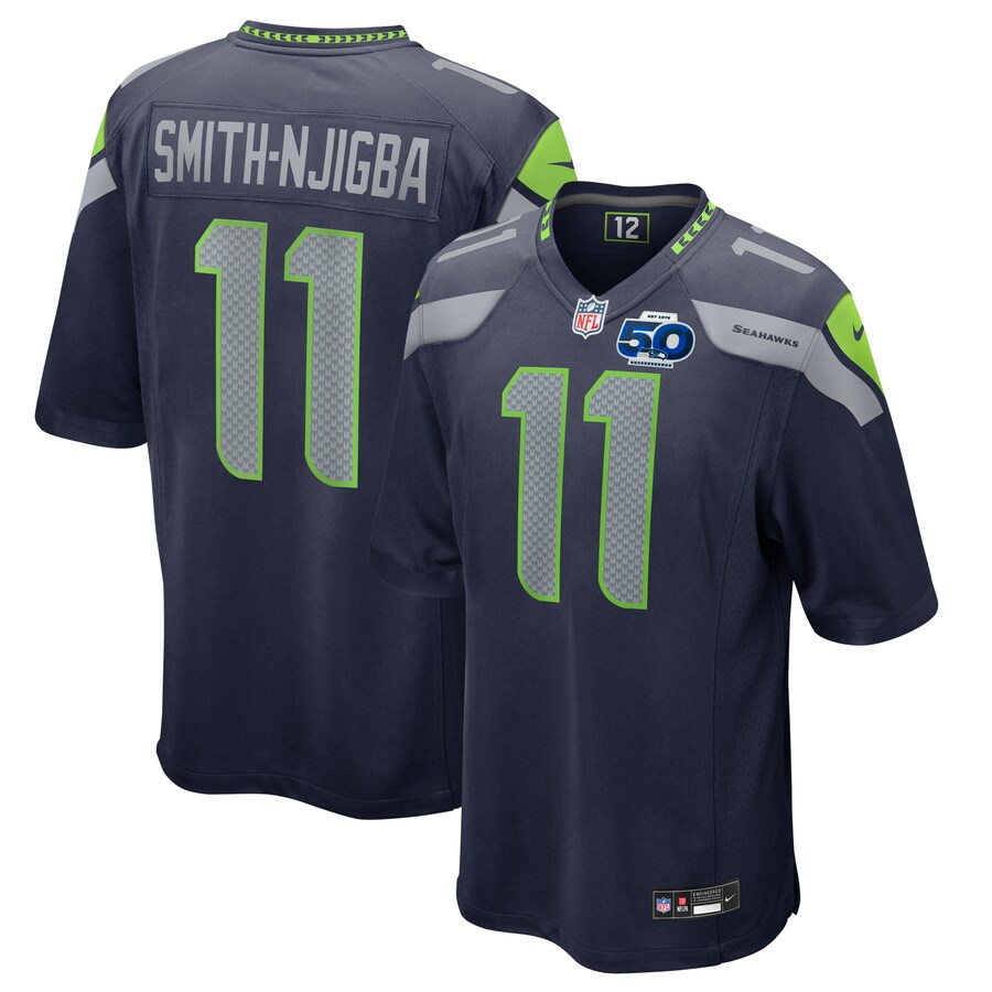 Men's Seattle Seahawks Jaxon Smith-Njigba Nike College Navy Team 50th Season Game Jersey - U-jersey