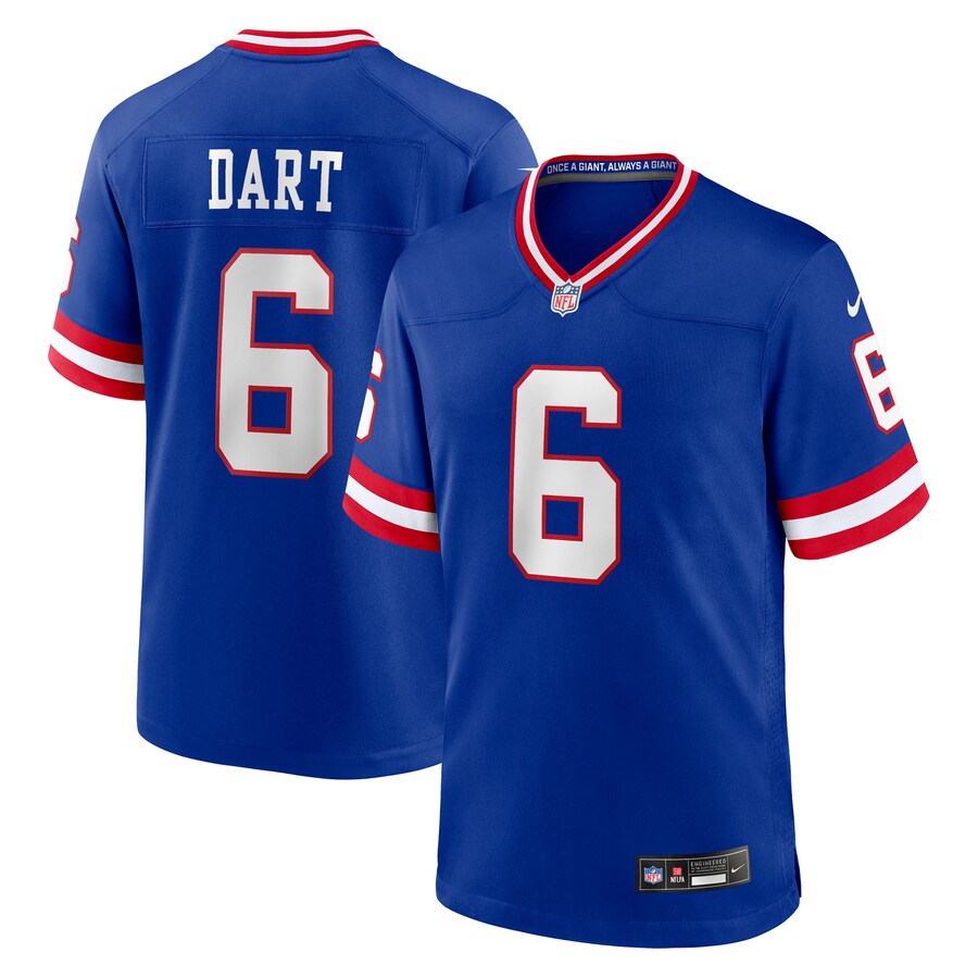Men's New York Giants Jaxson Dart Nike Royal Alternate 2 Classic Game Jersey - U-jersey