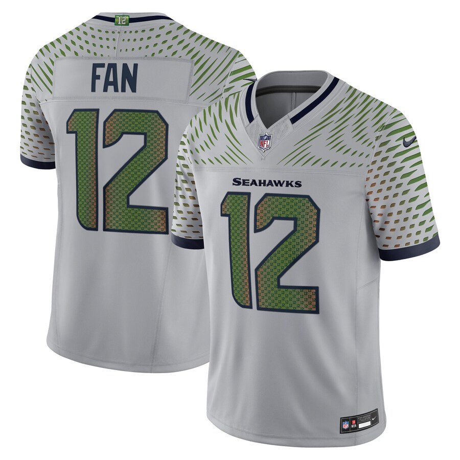 Men's Seattle Seahawks 12s Nike Wolf Gray 2025 Rivalries Collection Limited Jersey - U-jersey