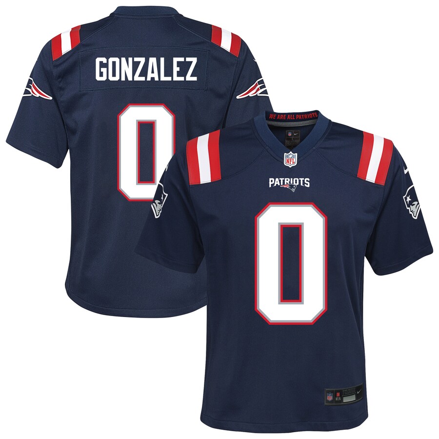 Youth New England Patriots Christian Gonzalez Nike Navy Game Jersey - U-jersey