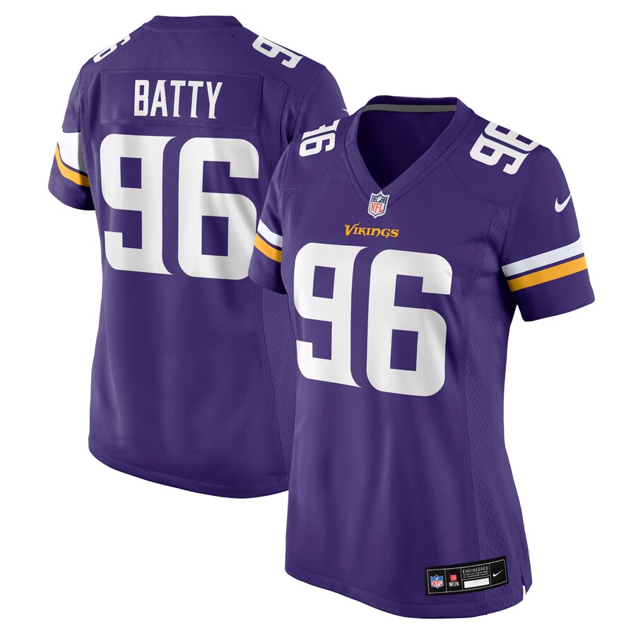 Women's Minnesota Vikings Tyler Batty Nike Purple Team Game Jersey - U-jersey